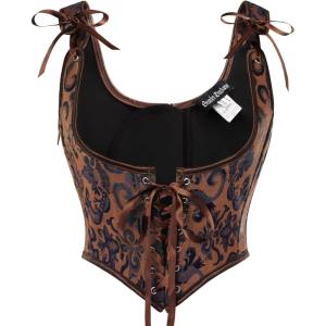 image:imageScarlet Darkness Corset Tops for Women Renaissance Underbust Corset Boned Lace Up CorsetsMocha Jacquard