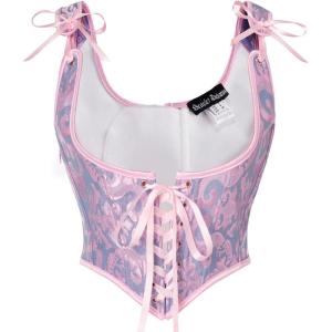 image:imageScarlet Darkness Corset Tops for Women Renaissance Underbust Corset Boned Lace Up CorsetsMystic Wisteria