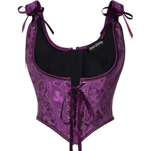 image:imageScarlet Darkness Corset Tops for Women Renaissance Underbust Corset Boned Lace Up CorsetsRoyal Plum