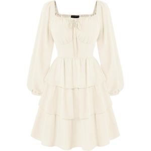 image:imageScarlet Darkness Renaissance Dress for Women Off Shoulder Long Sleeve Medieval Corset DressesOffwhite