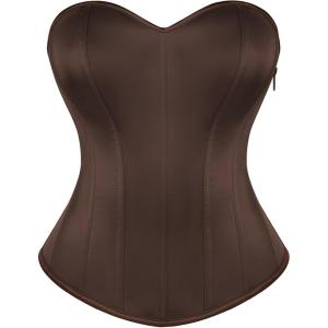 image:imageScarlet Darkness Womens Strapless Corset Top Bustier Fishboned Waist Cincher Sweetheart Neckline for Daily amp PartiesBrown