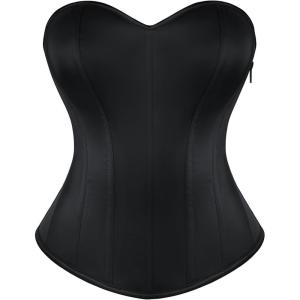 image:imageScarlet Darkness Womens Strapless Corset Top Bustier Fishboned Waist Cincher Sweetheart Neckline for Daily amp PartiesDark Black