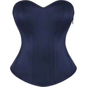 image:imageScarlet Darkness Womens Strapless Corset Top Bustier Fishboned Waist Cincher Sweetheart Neckline for Daily amp PartiesNavy Blue