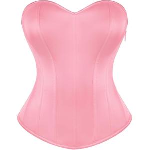 image:imageScarlet Darkness Womens Strapless Corset Top Bustier Fishboned Waist Cincher Sweetheart Neckline for Daily amp PartiesPink