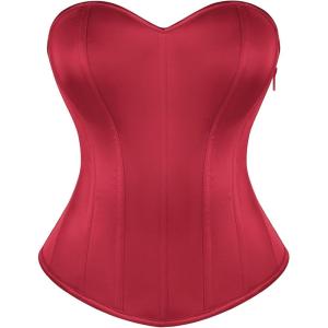 image:imageScarlet Darkness Womens Strapless Corset Top Bustier Fishboned Waist Cincher Sweetheart Neckline for Daily amp PartiesRed