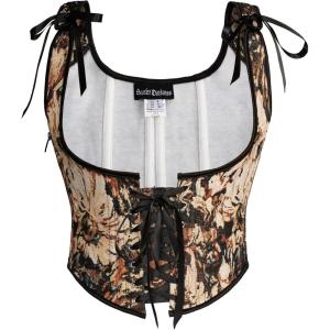 image:imageScarlet Darkness Womens Underbust Corset Top Renaissance Medieval Laceup Boned Fairycore Pirate CorsetsBlack Brown Floral