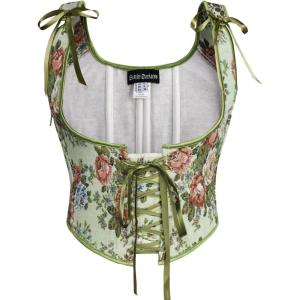 image:imageScarlet Darkness Womens Underbust Corset Top Renaissance Medieval Laceup Boned Fairycore Pirate CorsetsGreen Flower Cluster