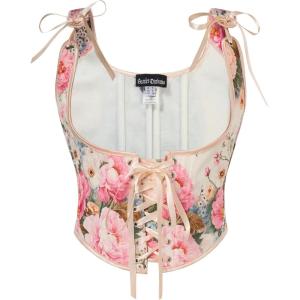 image:imageScarlet Darkness Womens Underbust Corset Top Renaissance Medieval Laceup Boned Fairycore Pirate CorsetsLight Pink Floral