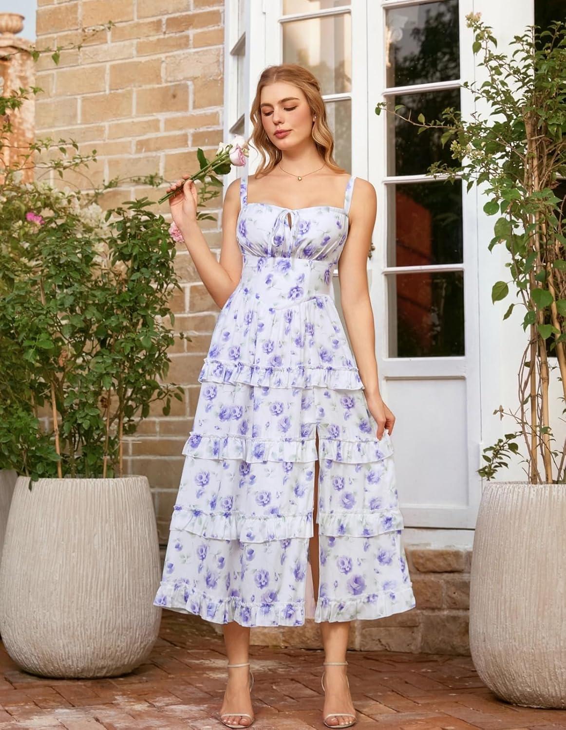 Scarlet Darkness Women’s Floral Corset Dress 2026 Summer Spring Wedding ...