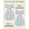 image:imageScarlet Darkness Floral Corset Dress Summer Dresses for Women Girls 2026 Short Milkmaid Sundress with PocketBlue