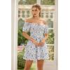 image:imageScarlet Darkness Floral Corset Dress Summer Dresses for Women Girls 2026 Short Milkmaid Sundress with PocketBlue