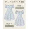 image:imageScarlet Darkness Floral Corset Dress Summer Dresses for Women Girls 2026 Short Milkmaid Sundress with PocketBlue and Pink Rose