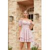 image:imageScarlet Darkness Floral Corset Dress Summer Dresses for Women Girls 2026 Short Milkmaid Sundress with PocketPink Rose