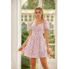 image:imageScarlet Darkness Floral Corset Dress Summer Dresses for Women Girls 2026 Short Milkmaid Sundress with PocketPink Rose