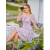 image:imageScarlet Darkness Floral Corset Dress Summer Dresses for Women Girls 2026 Short Milkmaid Sundress with PocketPurple