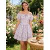image:imageScarlet Darkness Floral Corset Dress Summer Dresses for Women Girls 2026 Short Milkmaid Sundress with PocketPurple