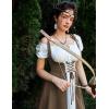 image:imageScarlet Darkness Women Renaissance Dress Underbust Medieval Pirate Peasant OverdressBrown