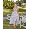 image:imageScarlet Darkness Womens Floral Corset Dress 2026 Summer Spring Wedding Guest Dresses Flowy Sundress with PocketsBlue Pink Floral