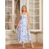 image:imageScarlet Darkness Womens Floral Corset Dress 2026 Summer Spring Wedding Guest Dresses Flowy Sundress with PocketsBlue and White Floral