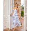 image:imageScarlet Darkness Womens Floral Corset Dress 2026 Summer Spring Wedding Guest Dresses Flowy Sundress with PocketsBlue and White Floral