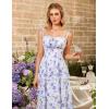 image:imageScarlet Darkness Womens Floral Corset Dress 2026 Summer Spring Wedding Guest Dresses Flowy Sundress with PocketsPurple and White Floral