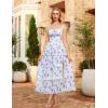 image:imageScarlet Darkness Womens Floral Corset Dress 2026 Summer Spring Wedding Guest Dresses Flowy Sundress with PocketsPurple and White Floral