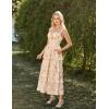 image:imageScarlet Darkness Womens Floral Corset Dress 2026 Summer Spring Wedding Guest Dresses Flowy Sundress with PocketsSunset Coral Floral