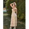 image:imageScarlet Darkness Womens Floral Corset Dress 2026 Summer Spring Wedding Guest Dresses Flowy Sundress with PocketsSunset Coral Floral