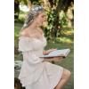 image:imageScarlet Darkness Womens Renaissance Fairy Dress 2026 Summer Boho Off The Shoulder Flowy Corset Mini DressesBeige