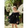 image:imageScarlet Darkness Womens Renaissance Fairy Dress 2026 Summer Boho Off The Shoulder Flowy Corset Mini DressesBlack