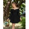 image:imageScarlet Darkness Womens Renaissance Fairy Dress 2026 Summer Boho Off The Shoulder Flowy Corset Mini DressesBlack