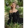 image:imageScarlet Darkness Womens Renaissance Fairy Dress 2026 Summer Boho Off The Shoulder Flowy Corset Mini DressesBlack