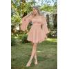 image:imageScarlet Darkness Womens Renaissance Fairy Dress 2026 Summer Boho Off The Shoulder Flowy Corset Mini DressesCoral Pink