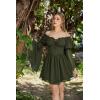 image:imageScarlet Darkness Womens Renaissance Fairy Dress 2026 Summer Boho Off The Shoulder Flowy Corset Mini DressesDark Olive Green