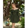 image:imageScarlet Darkness Womens Renaissance Fairy Dress 2026 Summer Boho Off The Shoulder Flowy Corset Mini DressesDark Olive Green