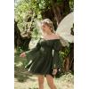 image:imageScarlet Darkness Womens Renaissance Fairy Dress 2026 Summer Boho Off The Shoulder Flowy Corset Mini DressesDark Olive Green