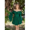 image:imageScarlet Darkness Womens Renaissance Fairy Dress 2026 Summer Boho Off The Shoulder Flowy Corset Mini DressesGreen