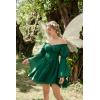 image:imageScarlet Darkness Womens Renaissance Fairy Dress 2026 Summer Boho Off The Shoulder Flowy Corset Mini DressesGreen