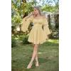 image:imageScarlet Darkness Womens Renaissance Fairy Dress 2026 Summer Boho Off The Shoulder Flowy Corset Mini DressesLight Yellow