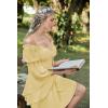 image:imageScarlet Darkness Womens Renaissance Fairy Dress 2026 Summer Boho Off The Shoulder Flowy Corset Mini DressesLight Yellow