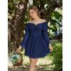 image:imageScarlet Darkness Womens Renaissance Fairy Dress 2026 Summer Boho Off The Shoulder Flowy Corset Mini DressesNavy