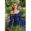 image:imageScarlet Darkness Womens Renaissance Fairy Dress 2026 Summer Boho Off The Shoulder Flowy Corset Mini DressesNavy