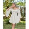 image:imageScarlet Darkness Womens Renaissance Fairy Dress 2026 Summer Boho Off The Shoulder Flowy Corset Mini DressesWhite