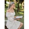 image:imageScarlet Darkness Womens Renaissance Fairy Dress 2026 Summer Boho Off The Shoulder Flowy Corset Mini DressesWhite
