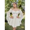 image:imageScarlet Darkness Womens Renaissance Fairy Dress 2026 Summer Boho Off The Shoulder Flowy Corset Mini DressesWhite