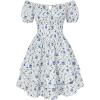 image:imageScarlet Darkness Floral Corset Dress Summer Dresses for Women Girls 2026 Short Milkmaid Sundress with PocketBlue