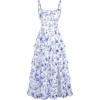 image:imageScarlet Darkness Womens Floral Corset Dress 2026 Summer Spring Wedding Guest Dresses Flowy Sundress with PocketsBlue and White Floral