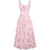 image:imageScarlet Darkness Womens Floral Corset Dress 2026 Summer Spring Wedding Guest Dresses Flowy Sundress with PocketsPink Floral