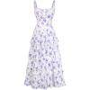 image:imageScarlet Darkness Womens Floral Corset Dress 2026 Summer Spring Wedding Guest Dresses Flowy Sundress with PocketsPurple and White Floral