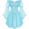 image:imageScarlet Darkness Womens Renaissance Fairy Dress 2026 Summer Boho Off The Shoulder Flowy Corset Mini DressesLight Blue